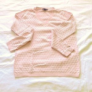 Tommy Hilfiger pink large sweater V neck long sleeve